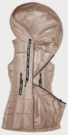 Bezrękawnik damski z kapturem S'West  jasny beż (B8226-51)