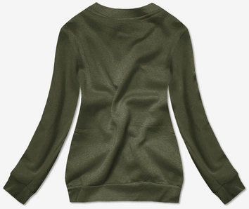 Bluza dresowa damska ze ściągaczami oliwkowa (W01-29)
