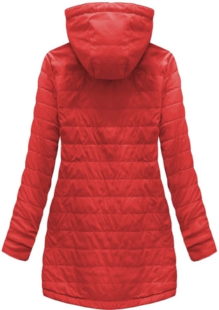 DWUSTRONNA PARKA Z KAPTUREM GRANATOWO-CZERWONA (W0232)