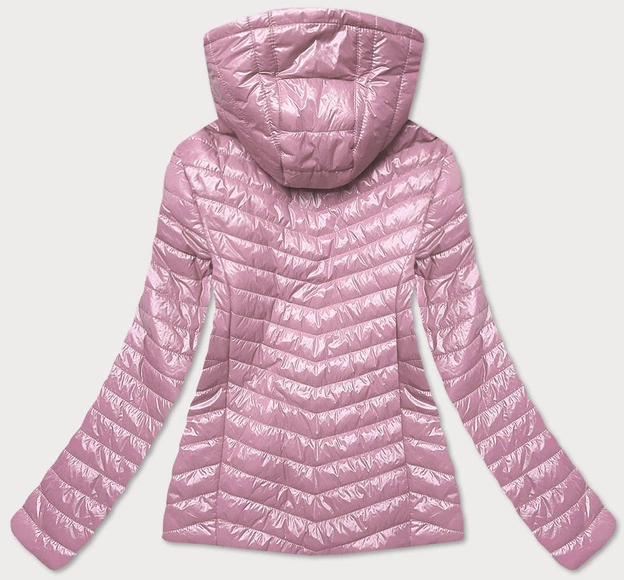 Pikowana kurtka damska brudny róż (6384)