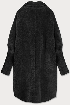 Wełniana narzutka alpaka czarna (7108)