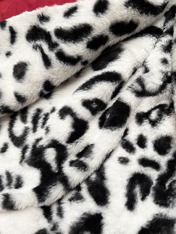 Zimowa parka damska na futerku czerwona (can-578big)