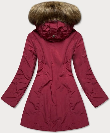 Zimowa kurtka damska czerwona (m21309)