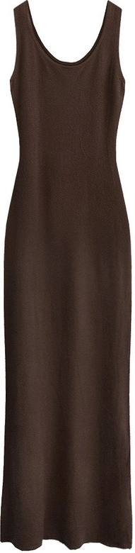 SUKIENKA MAXI CIEMNOBRĄZOWA (1548/1)