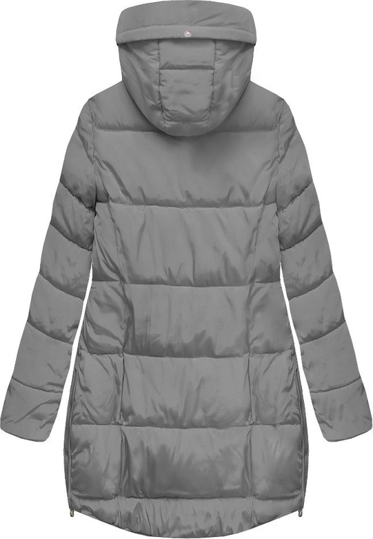 PIKOWANA KURTKA Z KAPTUREM SZARA (859)