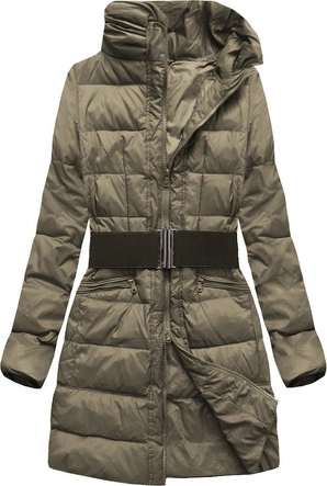 KURTKA ZIMOWA Z PASKIEM KAKAOWA (Z08)