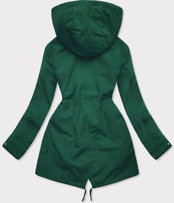 DWUSTRONNA KURTKA PARKA DAMSKA BUTELKOWA ZIELEŃ (W580)