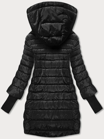 Kurtka damska z dzianinowymi ściągaczami czarna (P22-6637/6682-1)