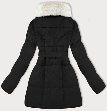 Kurtka damska ze stójką obszyta futerkiem J Style czarna (16M9165-392)