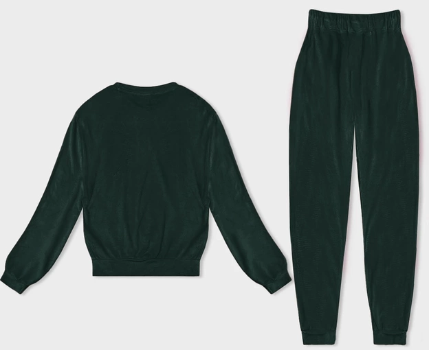 Welurowy dres damski szmaragdowy (8C1173-9)