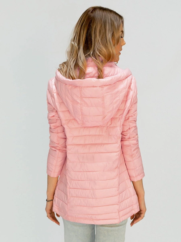 PIKOWANA KURTKA Z KAPTUREM ŁOSOSIOWA (W629)