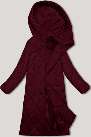 Długa kurtka zimowa z kapturem J.Style bordowa (5M3173-1)