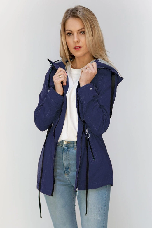 KRÓTKA PARKA Z KAPTUREM GRANATOWA (TLR336)