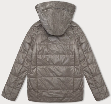 Przejściowa kurtka damska z łączonych materiałów Vaston coffee (F-23301#)