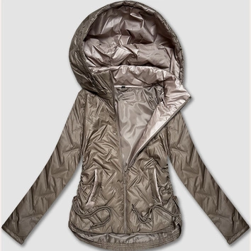 Lekka kurtka damska plus size z kapturem S'West beżowa (B8558-12)