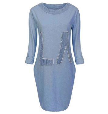 SUKIENKA BOMBKA Z APLIKACJĄ CIEMNONIEBIESKA (8873)