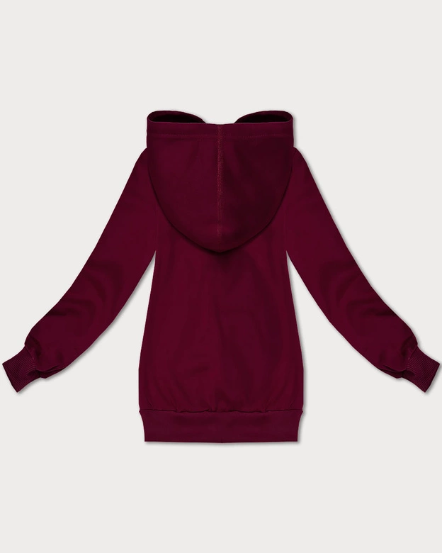 Rozpinana bluza damska z kapturem S'West wiśniowa (B-12#)