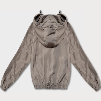 Cienka krótka kurtka damska na podszewce Glakate ciemny beż (LU98017#)