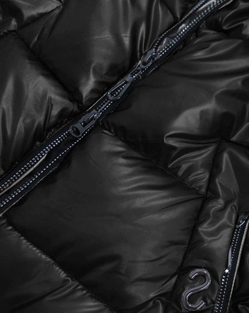 TRAPEZOWA ZIMOWA KURTKA DAMSKA CZARNA (B9559-1)