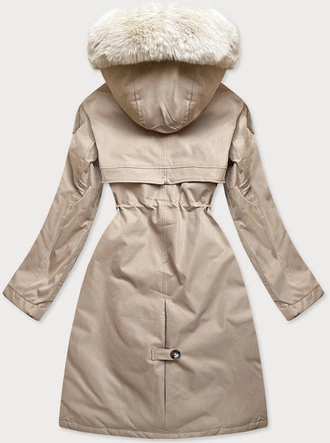 ZIMOWA DAMSKA PARKA BAWEŁNIANA BEŻOWA-ECRU (FM2103-N11)