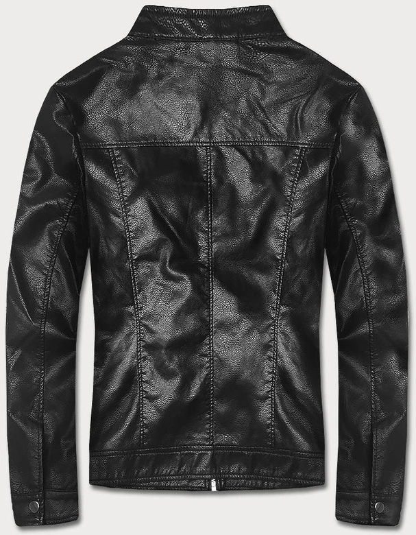 Klasyczna kurtka męska ekoskóra czarna (11Z8025)