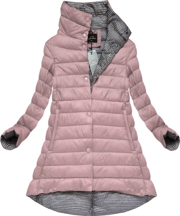 BŁYSZCZĄCA PIKOWANA KURTKA RÓŻOWA (7128BIG)