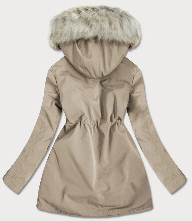 DAMSKA PARKA ZIMOWA Z PODPINKĄ BEŻOWA (GWW1966)