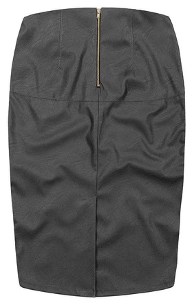 OŁÓWKOWA SPÓDNICA Z EKOSKÓRY CZARNA (GOOD112)