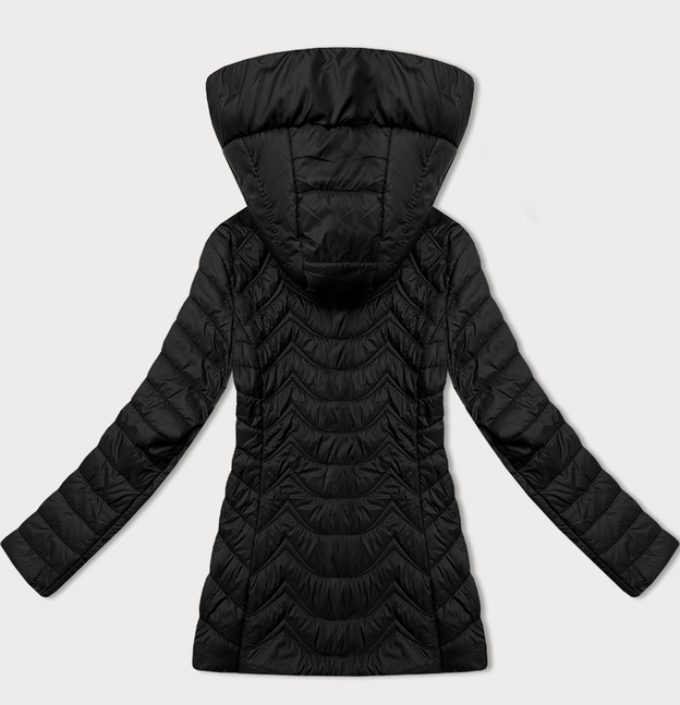 Prosta kurtka pikowana do bioder J Style czarna (16M9261-392)
