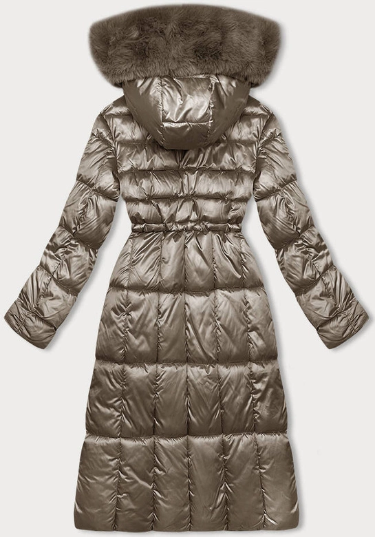 Dopasowana damska kurtka zimowa beżowa S'west (B8207-B8282-12)