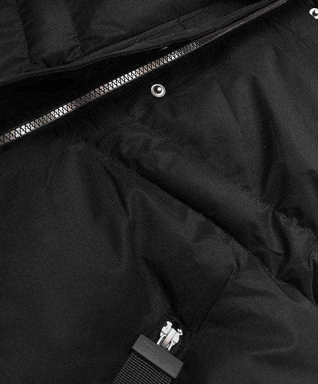 Damska kurtka zimowa z kapturem czarna (5m738-392)