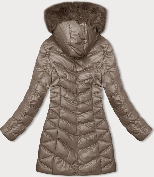 Zimowa kurtka damska cappuccino (5M3139-84)