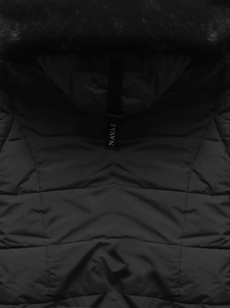 Gruba zimowa kurtka damska z torbą na zakupy Navahoo czarna (FAHMIYAA)