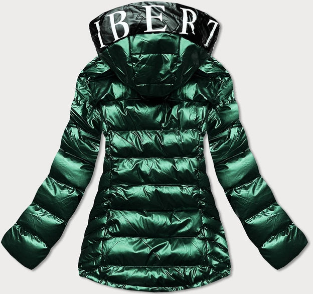 Damska kurtka pikowana z kapturem zielona (xw817x)