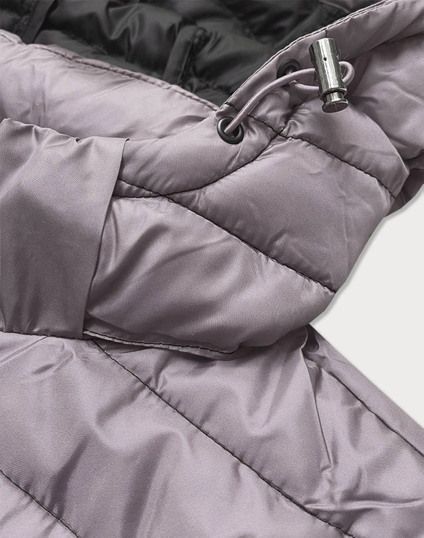 DAMSKA KURTKA Z KAPTUREM OMBRE SZARA (23028)