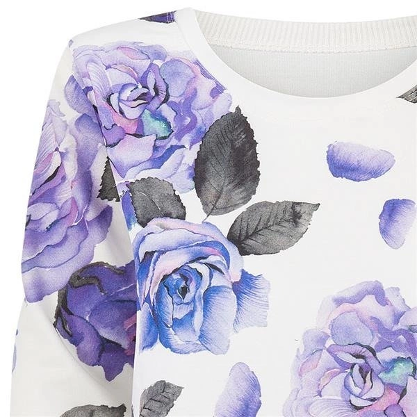 BLUZA PRINT W KWIATY ŚMIETANOWA (BL22)