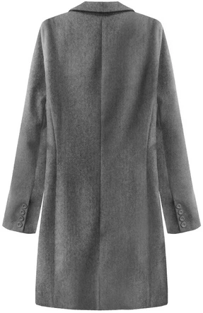DWURZĘDOWY PŁASZCZ NA GUZIKI SZARY (22791)