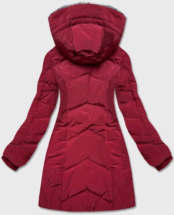 KURTKA ZIMOWA DAMSKA Z KAPTUREM BORDOWA (M-21311)