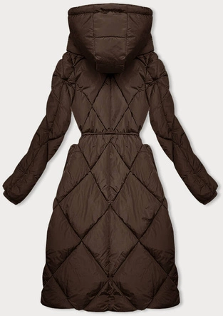 Zimowa kurtka z kołnierzem brązowa (LHD-23021)