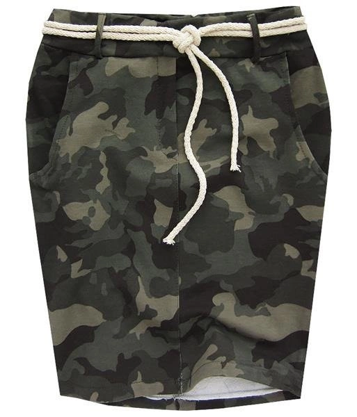 DZIANINOWA SPÓDNICA W MORO KHAKI (1399/2)