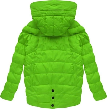 ZIELONA KURTKA Z ZAMKAMI I KAPTUREM (W269)