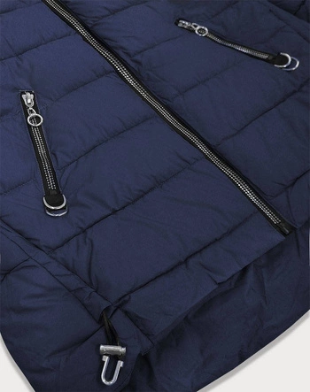 PIKOWANA DAMSKA KURTKA Z KAPTUREM GRANATOWA (1907)