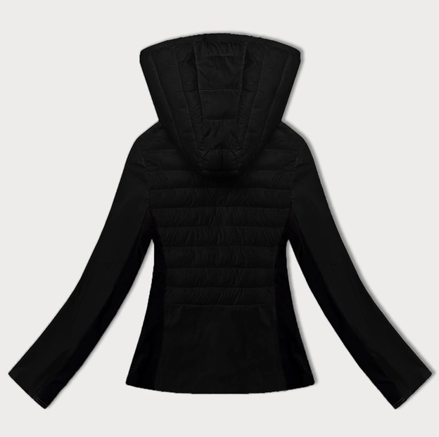 Kurtka damska z łączonych materiałów J Style czarna (16M9223-392)
