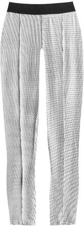 BŁYSZCZĄCE LEGGINSY W GEOMETRYCZNY WZÓR BIAŁO-CZARNE (316/1ART)