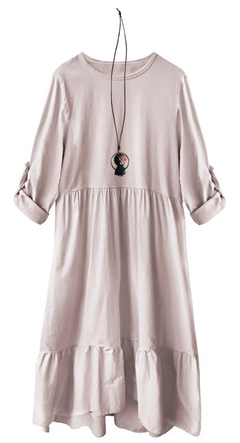 BAWEŁNIANA SUKIENKA OVERSIZE ANTYCZNY RÓŻ (278ART)