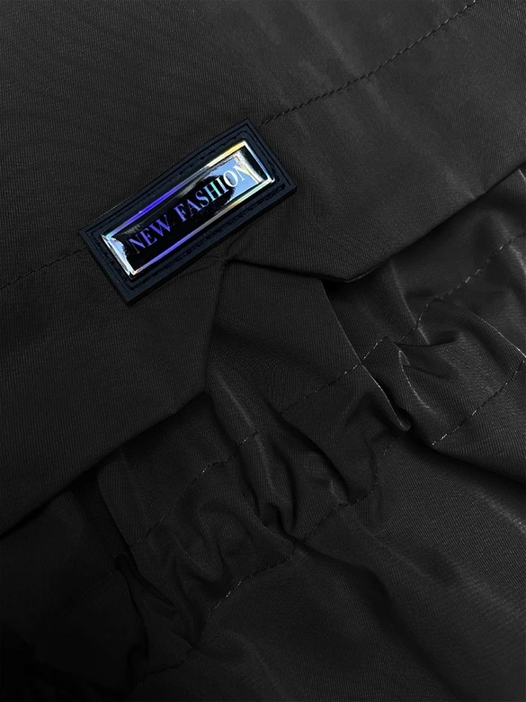 Parka z ozdobną podszewką BH Forever czarna (BH-2401)