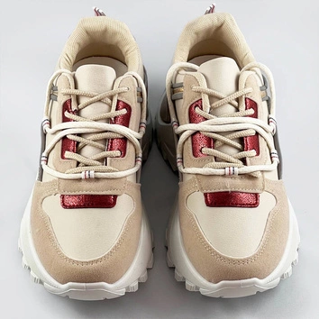 Buty sportowe damskie z motywem zwierzęcym beżowe (viv1038)