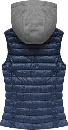 KAMIZELKA PUCHOWA Z KAPTUREM GRANATOWA (B3530-30)