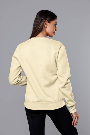 Bluza dresowa damska ze ściągaczami ecru (w01-67)