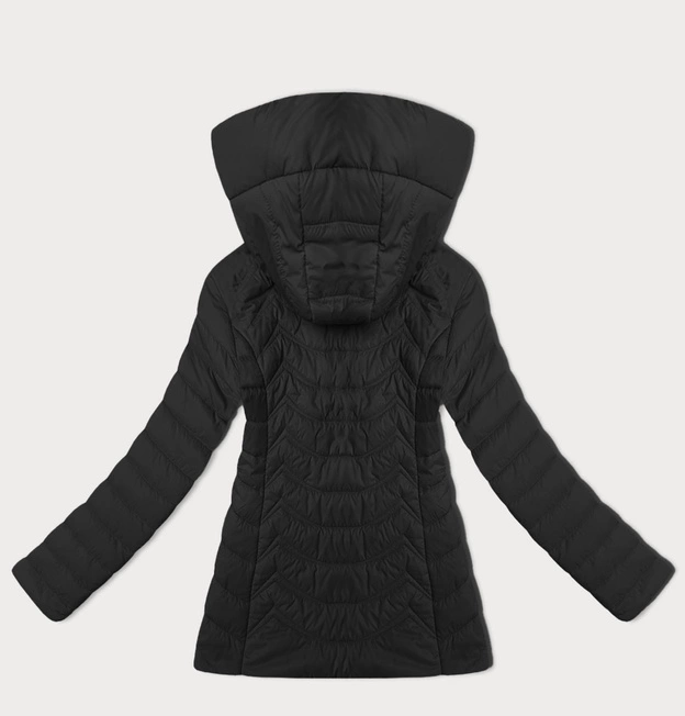 Pikowana kurtka damska z kapturem J Style czarna (16M9238-392)